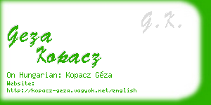 geza kopacz business card